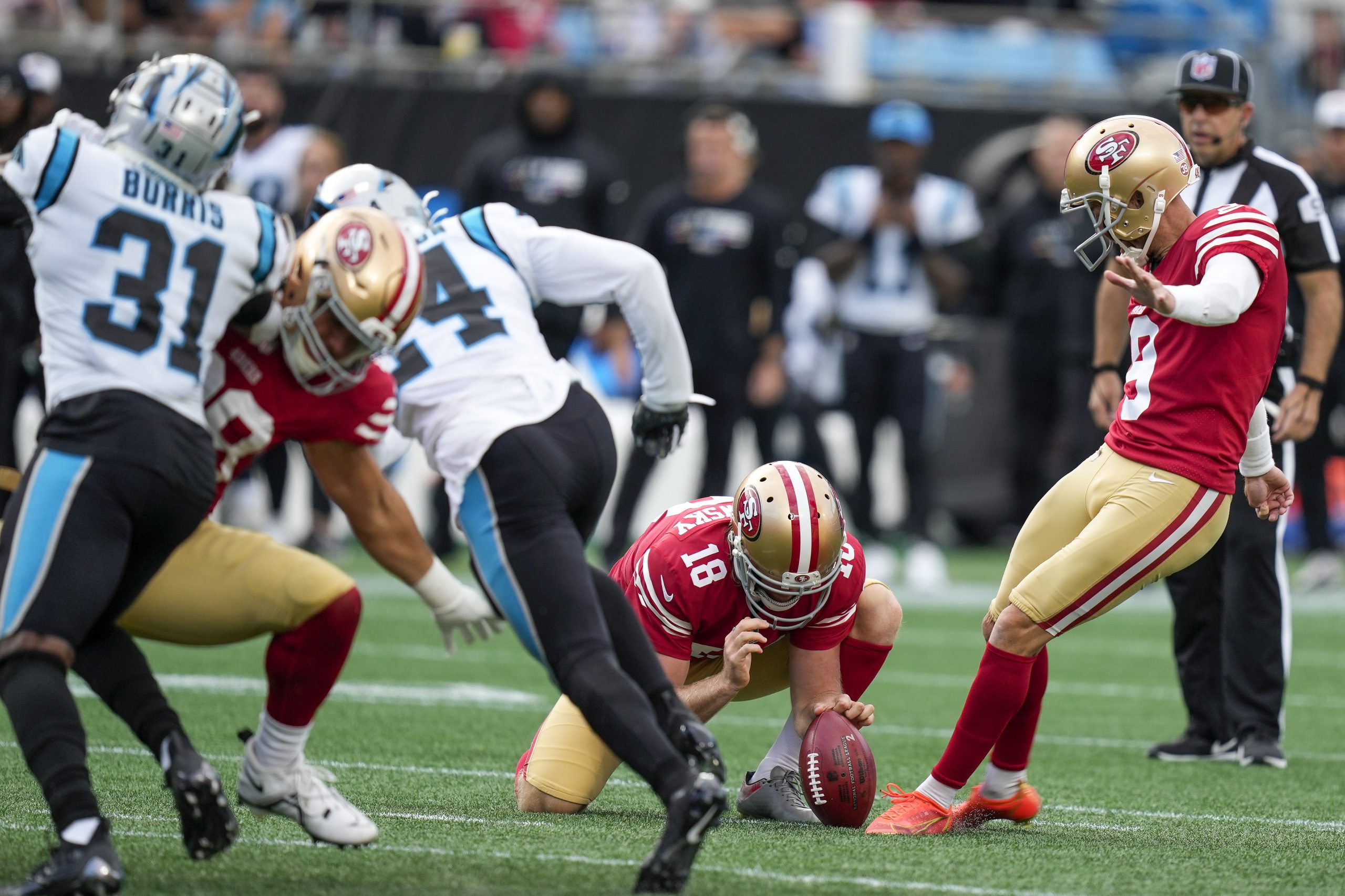 49ers-Panthers: Niners win 37-15 but Bosa, Gould and Moseley injured